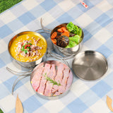 NNEOBA Outdoor Stainless-Steel Camping Cookware Set - Silver