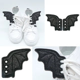 1-Pair Matte Black Bat Sneaker Shoe Wings