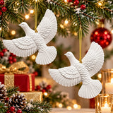 White Resin Friendship Dove Christmas Ornament 1pc