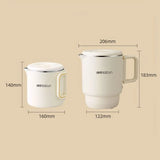 NNEOBA 3-in-1 Portable Foldable Electric Cooker Mini Rice Cooker White