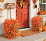 Orange Artificial Flower Branch Silk & Plastic Decorative Stem