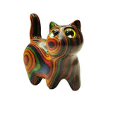 1 Painted Wooden Kitten Creative Sculpture