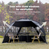 NNEOBA 3–4 Person One-Touch Camping Tent Silver Coated Black