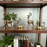 Gold Reindeer Christmas Ornament Set of 2