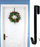 30cm Black Metal Wreath Hanger Rust-Resistant Door Hook