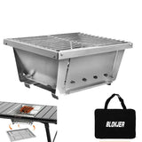 NNEOBA 304 Stainless Steel Folding BBQ Grill Camping Stove Silver