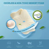 NNEOBA Ergonomic Memory Foam Pillow Orthopedic Neck & Shoulder Support White