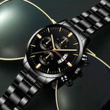 NNEOBA Men's Stainless Steel Quartz Calendar Watch
