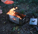 NNEOBA Portable Windproof Wood Stove Camping Grill And Gas Burner