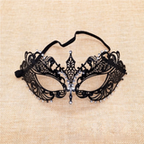 Black Gold Skull Metal Mask Halloween Rhinestone Half Face Venetian Masquerade Men White Women Skull Party Mask