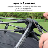 NNEOBA 3–4 Person One-Touch Camping Tent Silver Coated Black