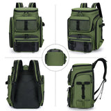 NNEOBA Tackle Backpack with Rod Holders Camping Green