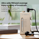 NNEOBA Portable HiFi FM Stereo Radio Receiver Gold
