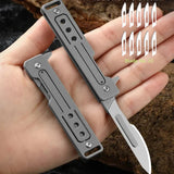 NNEOBA Titanium Folding Scalpel Knife Grey