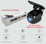 NNEOBA AHD 2K Car Rear View Camera Fisheye Golden Lens Black