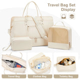 NNEOBA Luggage Travel Bag with Clothes and Toiletry Bag (Beige)