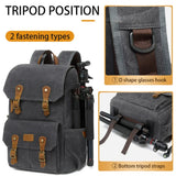 NNEOBA Photography Canvas Camera Backpack Gray