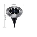 1Pcs Solar Ground Lights 8 LED Stainless Steel & ABS In-Ground