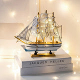 NNEOBA Handcrafted Wooden Sailboat Model - Nautical Decoration Craft (23cm)