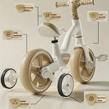 NNEOBA Kids Balance Trike with Training Wheels (2-in-1)