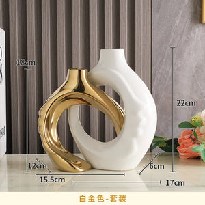 NNEOBA Elegant Ceramic Vase Set: Elevate Your Home Decor