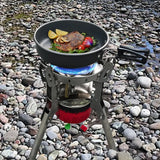 NNEOBA Adjustable Height Outdoor Gas Stove Foldable Windproof Burner Silver