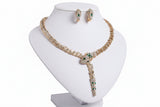 Micro Zircon Snake Chain Necklace & Earrings Jewelry Set – Elegant Women's Fashion Set