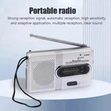 NNEOBA Portable Pocket Radio with Built-in Speaker Silver
