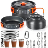 NNEOBA Camping Cookware Set Non-Stick Pots for 2-3 People