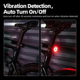 NNEOBA Tail Light Auto Brake Sensing Bicycle Rear Light Black