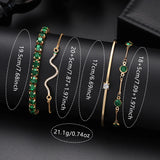 NNEOBA Green Women’s Quartz Watch Jewelry Gift Set