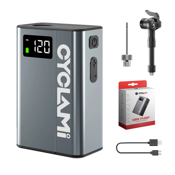 NNEOBA Ultralight Electric Tire Inflator 120 PSI Portable Pocket Pump Grey