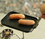 NNEOBA Mini Grill Plate Set – Non-Stick Aluminum Alloy Griddle with Tong Black