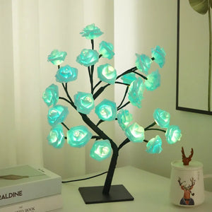 NNEOBA 24 LED Rose Lamp | Bonsai Style Christmas Tree Lights | Tabletop Decoration