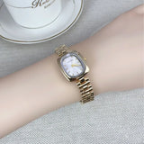NNEOBA Vintage Ladies Quartz Watch Oval Stainless Steel