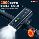 NNEOBA Rechargeable LED Bike Light Set Black