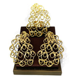 NNEOBA 18K Gold Plated Earrings and Ring Set (Model 1)