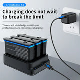 NNEOBA High Capacity Battery and Fast Charger Hub for Insta360 X4