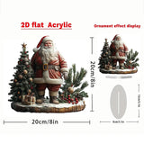 2D Acrylic Santa Claus Christmas Ornament