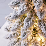Snow-Flocked Christmas Tree Tabletop Figurine with LED Lights