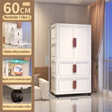 NNEOBA 60cm Foldable Plastic Storage Cabinet with 2 Small Compartments