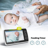 NNEOBA 5" Video Baby Monitor with Pan-Tilt-Zoom Camera – Two-Way Talk & Night Vision