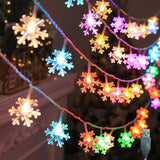 Multicolor LED Snowflake String Lights USB-Powered