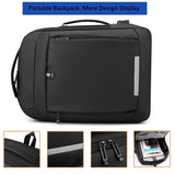 NNEOBA Leather Laptop Backpack Black