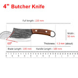 NNEOBA Hand-Forged Cleaver Boning Knife Brown