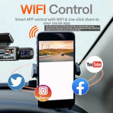 NNEOBA 1080P WiFi Dual Lens Dash Cam Front Rear Car DVR Black