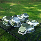 NNEOBA 22-Piece Camping Tableware Set Silver