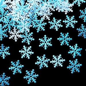 NNEOBA 600pcs Blue 2cm Christmas Snowflakes Confetti - Festive Xmas Tree Ornaments Set