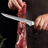 NNEOBA 6-Inch Damascus Utility Knife 67-Layer Razor Sharp Boning Knife Black