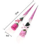 NNEOBA 10pcs Pink Never-Wither Soap Flower Rose Bouquet - Scented Petals